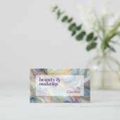 Carte De Visite Motif d'art en marbre bleu violet rose (Debout devant)