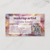Carte De Visite Motif d'art en marbre doré violet rose foncé (Dos)