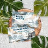 Carte De Visite Motif d'art en marbre gris bleu turquoise