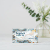 Carte De Visite Motif d'art en marbre gris bleu turquoise (Debout devant)