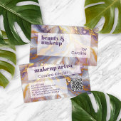 Carte De Visite Motif d'art en marbre rose foncé violet bleu