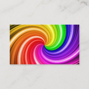 Carte De Visite Motif d'art spiral coloré teint arc-en-ciel tourbi