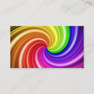 Carte De Visite Motif d'art spiral coloré teint arc-en-ciel tourbi