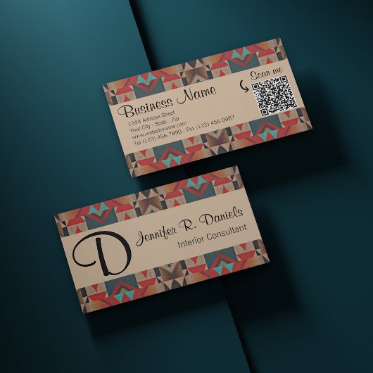 Carte De Visite Motif d'art tribal autochtone d'Amérique