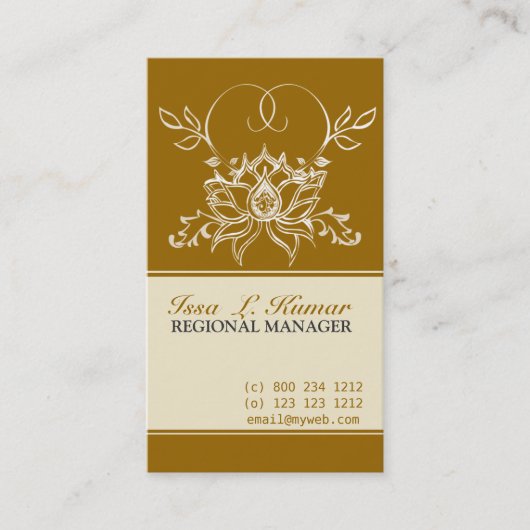 Carte De Visite Motif d'Asiatique de dessin de Digitals de fleur (Devant)