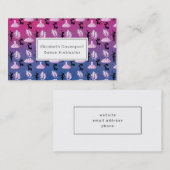 Carte De Visite Motif de ballet sur dégradé rose et bleu (Devant / Derrière)