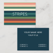 Carte De Visite Motif de bandes de couleur (Devant / Derrière)