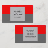 Carte de visite Motif de bandes horizontales gris  (Devant / Derrière)