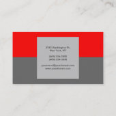 Carte de visite Motif de bandes horizontales gris  (Dos)