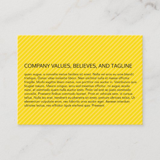 Carte De Visite Motif de bandes (Jaune) (Devant)
