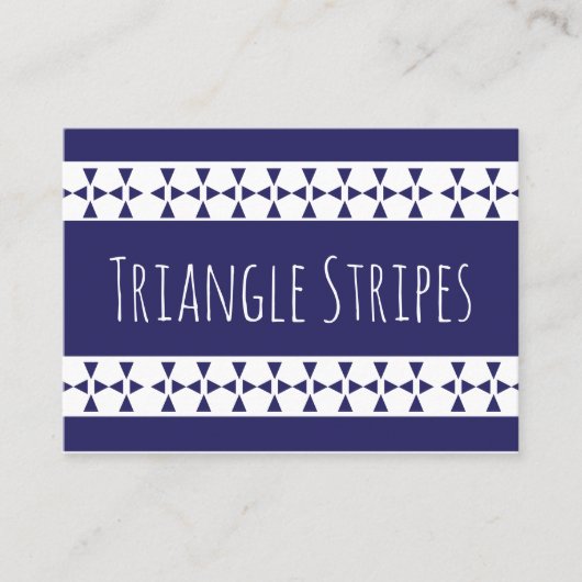 Carte De Visite Motif de bandes triangles bleues (Devant)