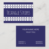 Carte De Visite Motif de bandes triangles bleues (Devant / Derrière)