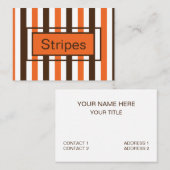 Carte De Visite Motif de bandes verticales Brown orange (Devant / Derrière)