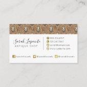 Carte De Visite Motif de bois illustré de Chouette Brown (Dos)