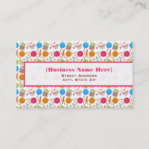 Carte de visite Motif de bonbons et sucreries