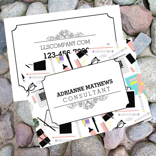 Carte De Visite Motif de bureau personnalisé moderne