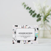 Carte De Visite Motif de bureau personnalisé moderne (Debout devant)