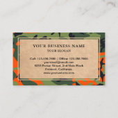 Carte De Visite Motif de camouflage orange rustique Kraft Woodland (Dos)