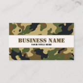 Carte De Visite Motif de camouflage vert (Devant)