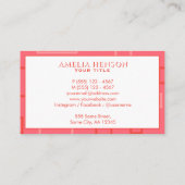 Carte De Visite Motif de Carré de Pixel rose géométrique moderne (Dos)