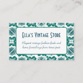 Carte De Visite Motif de carrelage rétro avec code QR de mode vint (Devant)