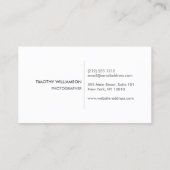 Carte De Visite MOTIF de CERCLES PHOTOGRAPHIQUES en BLANC (horizon (Dos)