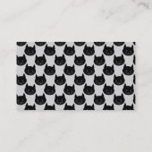 Carte De Visite Motif de chat noir sur gris-clair. (Dos)