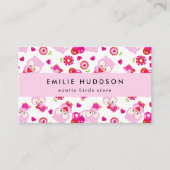 Carte De Visite Motif De Chouettes, Chouettes Roses, Boutique Anim (Devant)