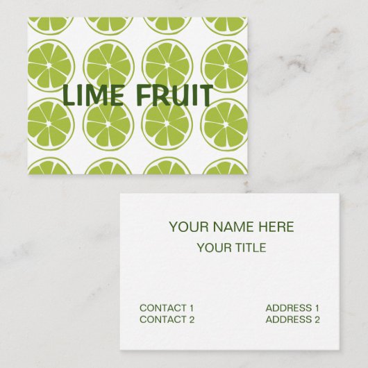 Carte De Visite Motif de citron vert Citron Fruit (Devant / Derrière)