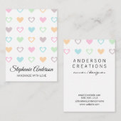 Carte De Visite Motif de coeur mignon (Devant / Derrière)