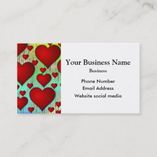 Carte De Visite Motif de coeur rouge coloré