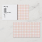 Carte De Visite Motif de contrôle de guingan. Rose et blanc de (Devant / Derrière)