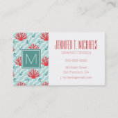 Carte De Visite Motif de corail rouge (Devant)