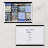 Carte De Visite Motif de courtepointe Blue Faux (Devant / Derrière)