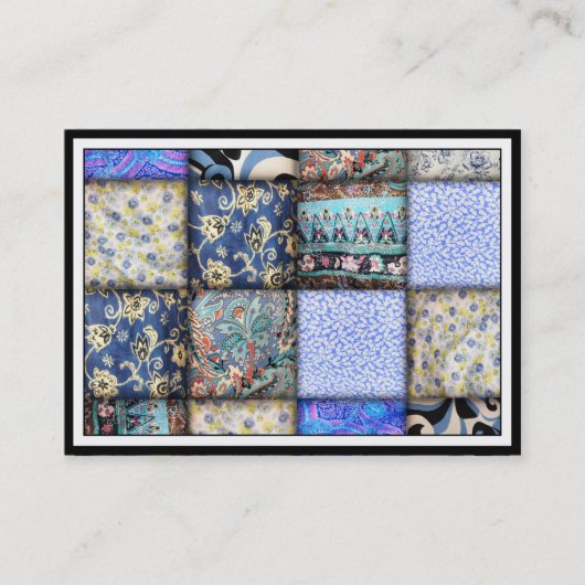 Carte De Visite Motif de courtepointe Blue Faux (Devant)