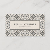 Carte De Visite Motif de crème gris fusain (Devant)