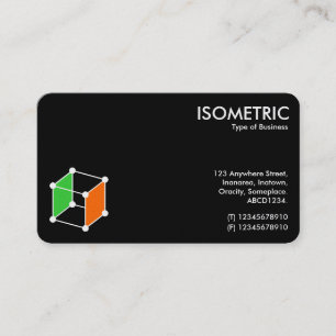 Carte De Visite Motif de cube isométrique v3 - Noir/Blanc