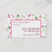 Carte de visite Motif de cuisine (Dos)