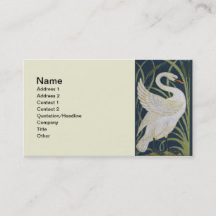 Carte De Visite Motif de cygnes Art Nouveau : Impression de cygne