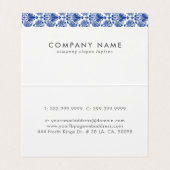 Carte De Visite Motif de damas bleu marine (Intérieur déplié)