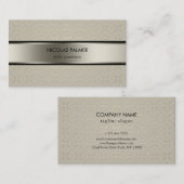 Carte De Visite Motif de Damas gris-orange (Devant / Derrière)