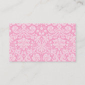 Carte De Visite Motif de damas rose incarnat tableau noir rétro (Dos)