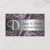 Carte De Visite Motif de  de boucles liquides 3D violettes moderne (Devant)