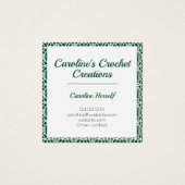 Carte de visite Motif de dentelle à feuillage pers (Devant)