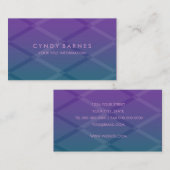 Carte De Visite Motif de diamants Turquoise et violet (Devant / Derrière)