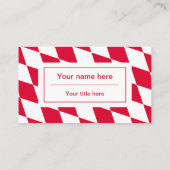 Carte De Visite Motif de drapeau diamant bavarois rouge et blanc (Dos)