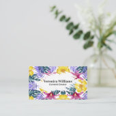 Carte De Visite Motif de feuillage de la Jungle exotique (Debout devant)