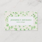 Carte De Visite Motif de feuille d'aquarelle (Devant)