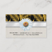 Carte De Visite Motif de feuille de palme brossé or (Dos)