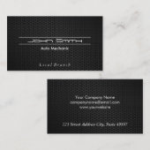 Carte De Visite Motif de fibre de carbone métallique (Devant / Derrière)
